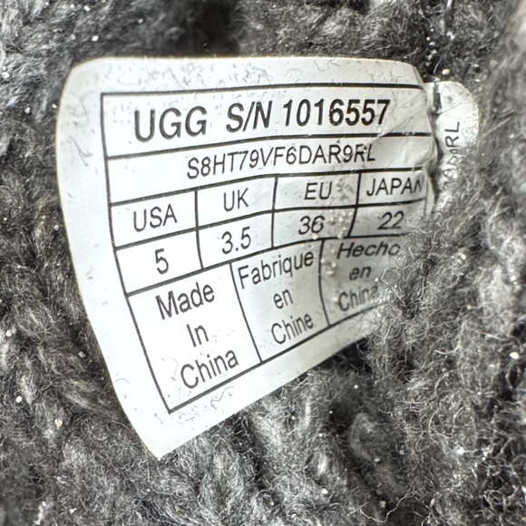 UGG Charcoal cable Knit Back-Button Suede Short Boots 5 - Picture 13 of 14